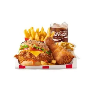 Reg Fully Loaded Box Meal With Zinger Burger And No-Sugar Soda